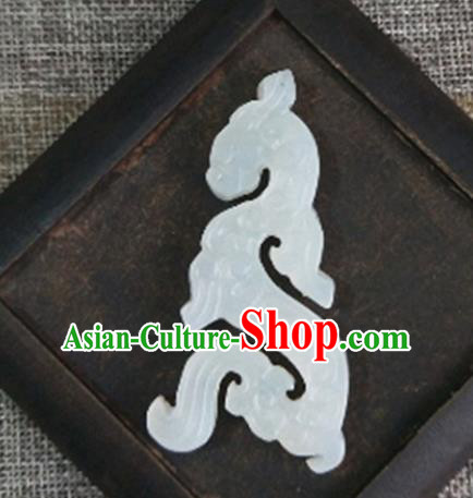 Handmade Chinese Ancient Jade Carving Dragon Pendant Traditional Jade Craft Jewelry Accessories