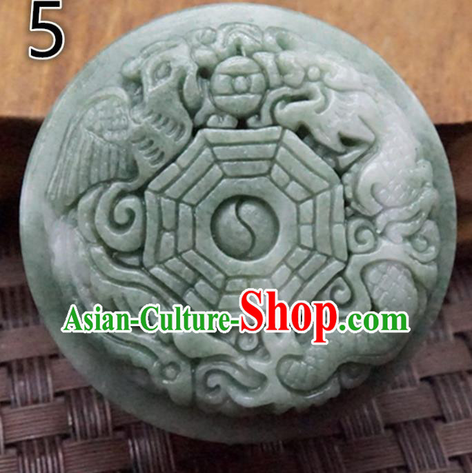 Chinese Handmade Jewelry Accessories Carving Tai Chi Jade Pendant Ancient Traditional Jade Craft Decoration