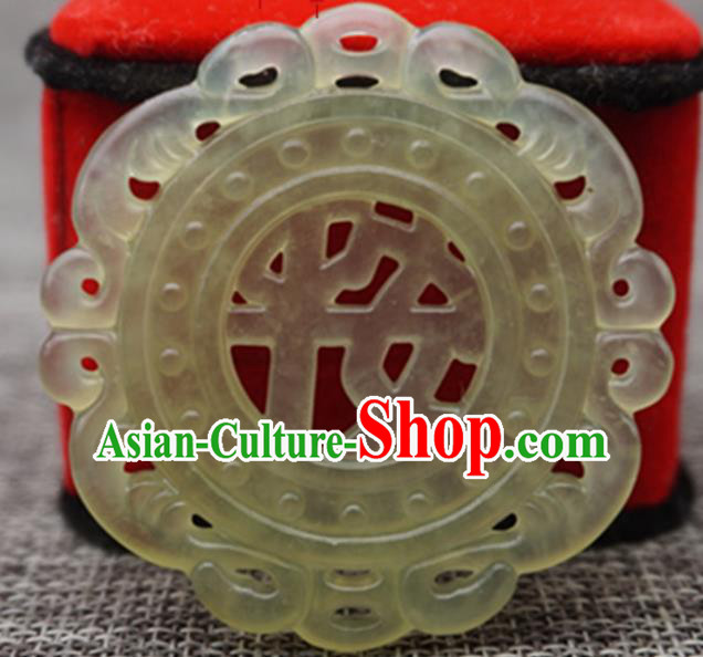 Chinese Handmade Jewelry Accessories Carving Hazelin Jade Pendant Ancient Traditional Jade Craft Decoration