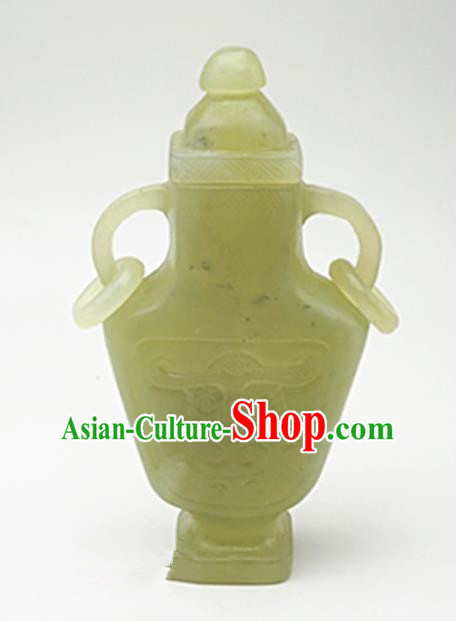 Chinese Handmade Jade Carving Vase Pendant Jewelry Accessories Ancient Traditional Jade Craft Decoration