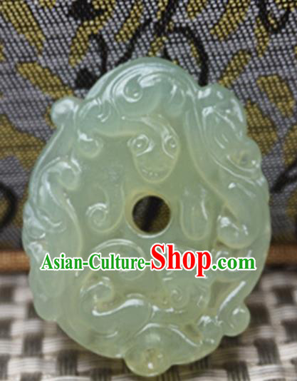Chinese Handmade Jade Carving Pi Xiu Pendant Jewelry Accessories Ancient Traditional Jade Craft Decoration