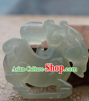 Chinese Handmade Jade Carving Sheep Pendant Jewelry Accessories Ancient Traditional Jade Craft Decoration