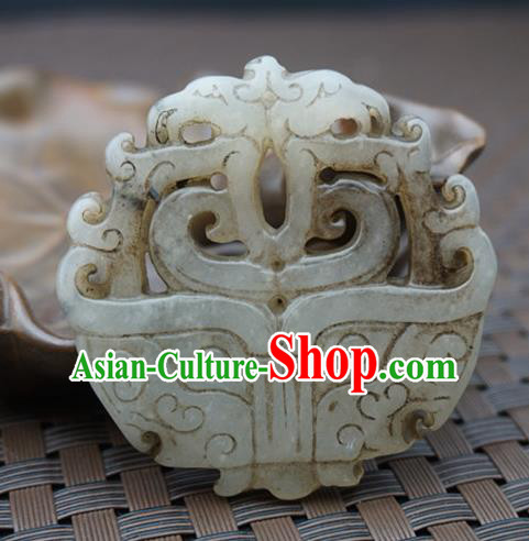 Handmade Chinese Ancient Carving Jade Pendant Traditional Jade Craft Jewelry Decoration Accessories