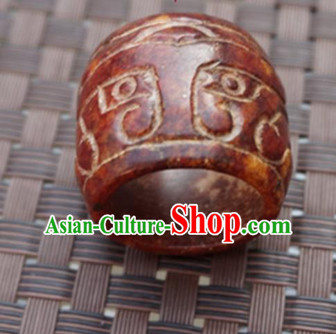 Chinese Handmade Ancient Jade Carving Ring Traditional Jade Thimble Jewelry Accessories for Women for Men