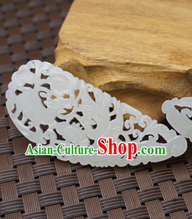 Chinese Handmade Jade Pendant Carving Phoenix Jewelry Accessories Ancient Traditional Jade Craft Decoration