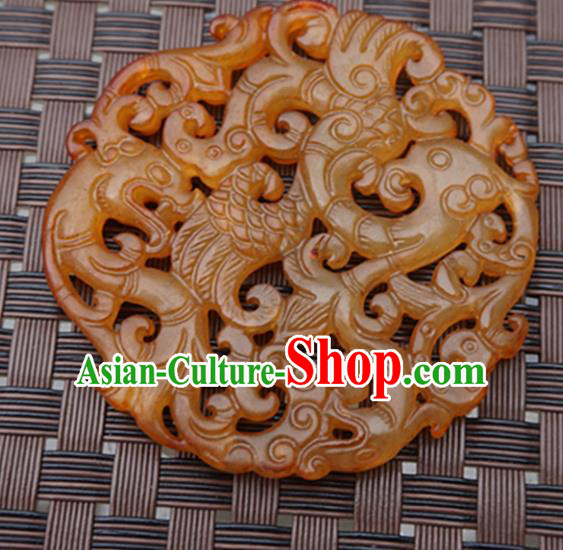 Chinese Handmade Jade Pendant Carving Tiger Jewelry Accessories Ancient Traditional Jade Craft Decoration