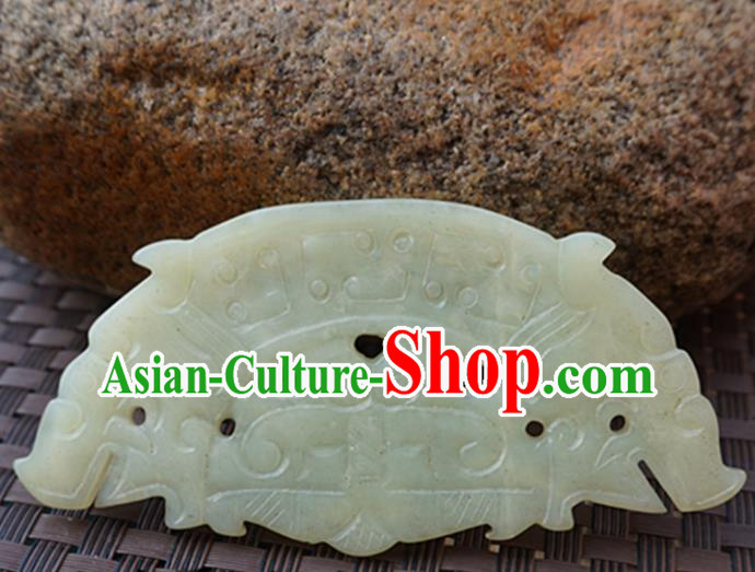 Handmade Chinese Carving Jade Pendant Jewelry Accessories Ancient Traditional Jade Craft Decoration