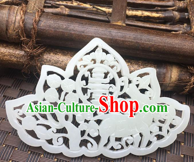 Handmade Chinese Carving Wedding Jade Pendant Jewelry Accessories Ancient Traditional Jade Craft Decoration