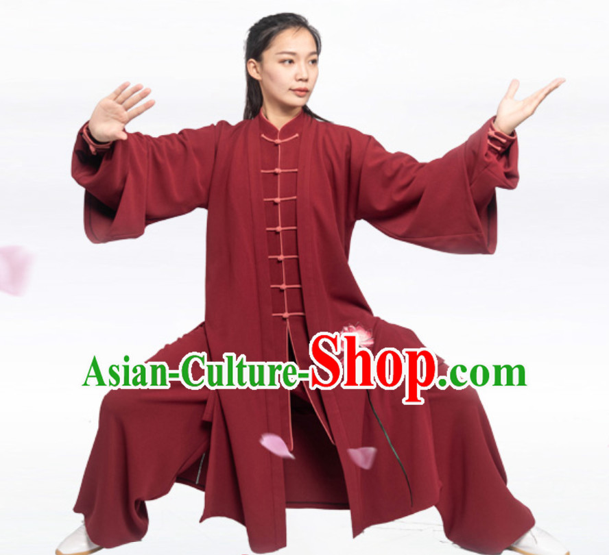 Good Meaning Lotus Chinese Traditional Competition Championship Professional Tai Chi Uniforms Taiji Kung Fu Wing Chun Kungfu Tai Ji Sword Master Clothing Suits Clothing