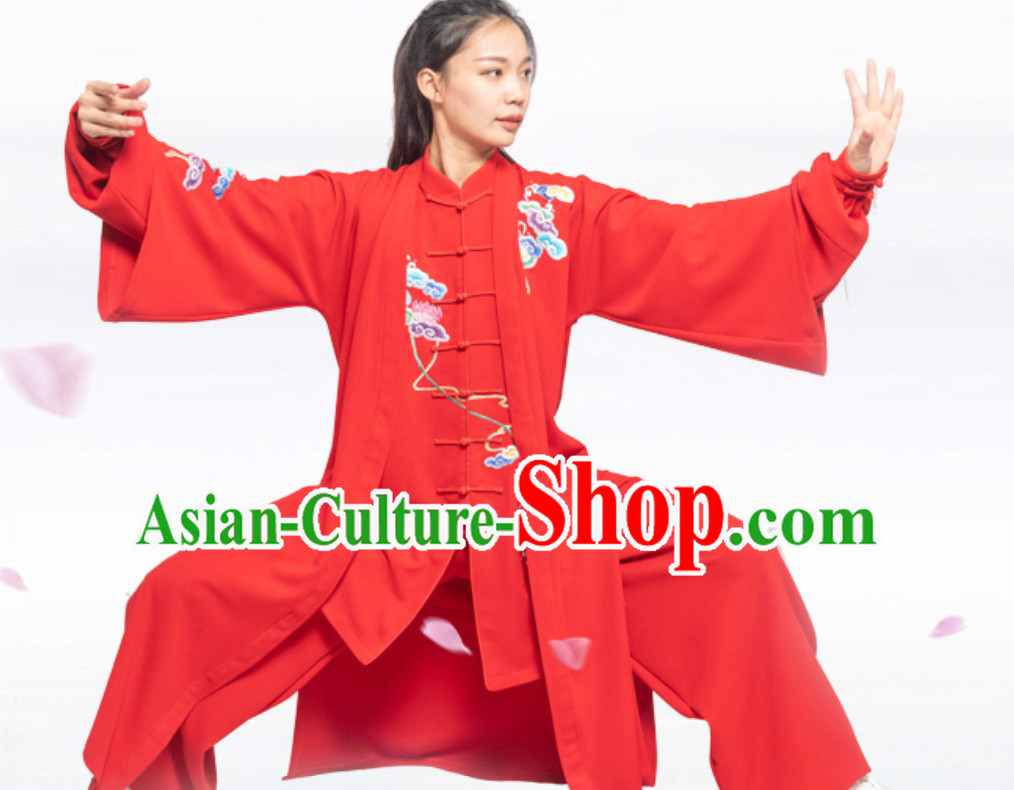 Good Meaning Auspicious Cloud Chinese Traditional Competition Championship Professional Tai Chi Uniforms Taiji Kung Fu Wing Chun Kungfu Tai Ji Sword Master Clothing Suits Clothing Complete Set