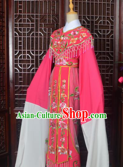 Handmade Chinese Beijing Opera Actress Costume Peking Opera Princess Embroidered Rosy Dress for Women