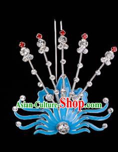 Chinese Handmade Beijing Opera Hair Accessories Traditional Ancient Princess White Crystal Phoenix Hairpins for Women
