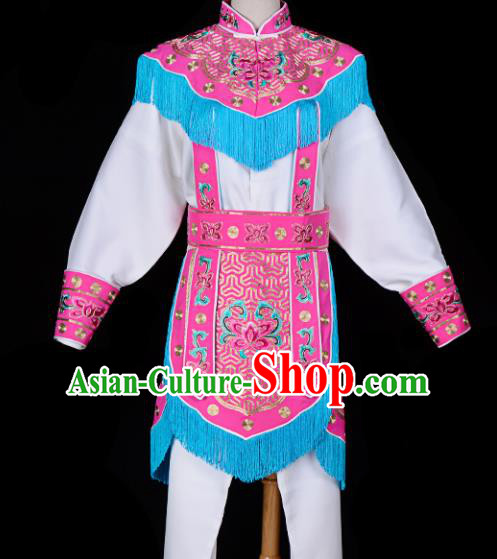 Handmade Chinese Beijing Opera Blues Embroidered Rosy Clothing Traditional Peking Opera Diva Costume for Women