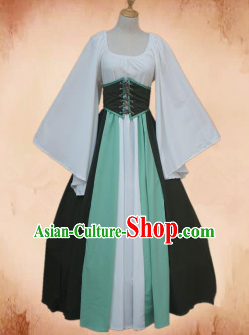 Europe Medieval Traditional Young Lady Costume European Maidservant Dress for Women