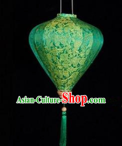 Chinese Traditional Lantern Handmade Green Lanterns Ceiling Lamp New Year Lantern