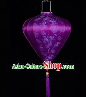Chinese Traditional Lantern Handmade Purple Lanterns Ceiling Lamp New Year Lantern