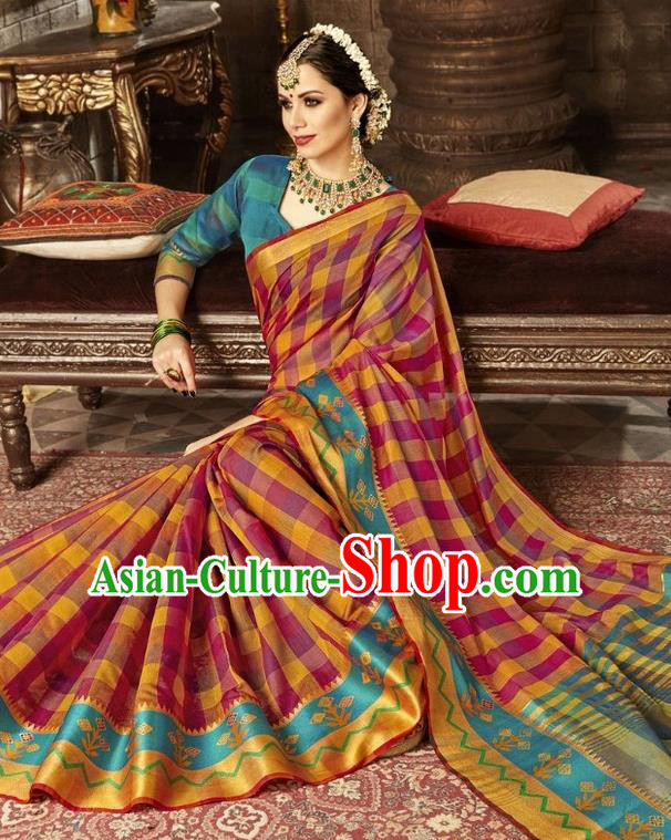 Asian India Traditional Sari Dress Indian Court Rosy Costume Bollywood Queen Clothing for Women