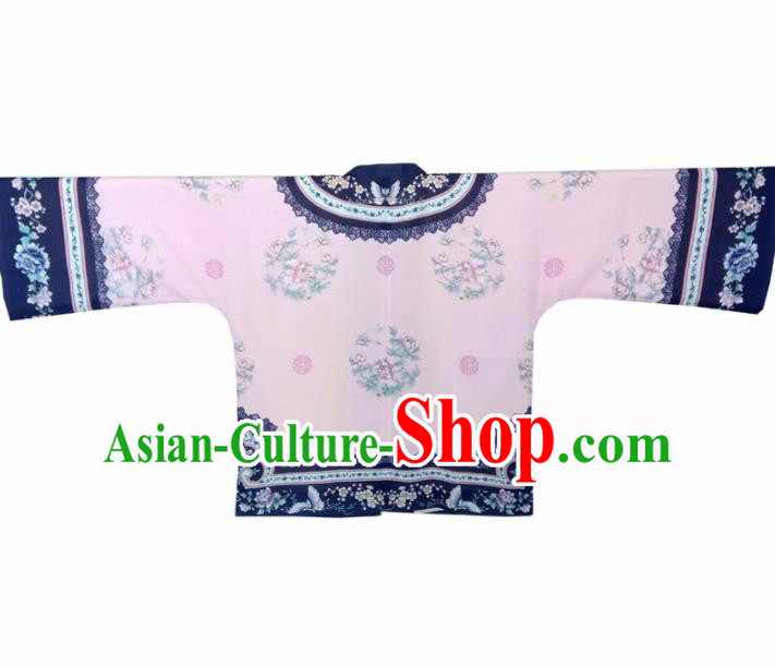 Traditional Chinese Tang Suit Pink Blouse Upper Outer Garment National Costume for Women