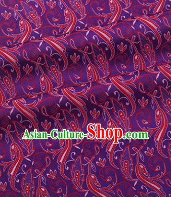 Chinese Traditional Luxuriant Pattern Design Purple Brocade Hanfu Silk Fabric Tang Suit Fabric Material