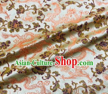 Chinese Traditional Red Dragons Pattern Design Brocade Hanfu Silk Fabric Tang Suit Fabric Material