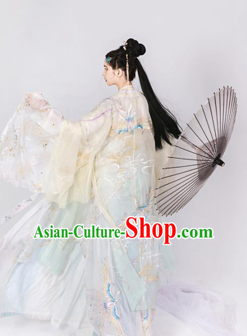 Chinese Traditional Tang Dynasty Court Princess Embroidered Hanfu Dress Ancient Imperial Consort Historical Costume for Women