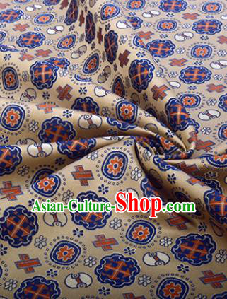 Chinese Traditional Pattern Design Satin Silk Fabric Brown Song Brocade Tang Suit Drapery Material