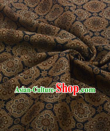 Chinese Traditional Pattern Design Satin Silk Fabric Deep Brown Song Brocade Tang Suit Drapery Material