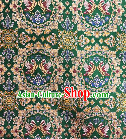 Chinese Traditional Pattern Design Silk Fabric Green Brocade Tang Suit Drapery Material