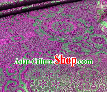Chinese Traditional Hanfu Silk Fabric Classical Pattern Design Purple Brocade Tang Suit Fabric Material