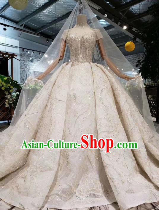 Handmade Customize Princess Mullet Wedding Dress Court Bride Embroidered Costume for Women
