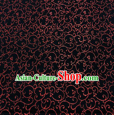 Chinese Traditional Hanfu Silk Fabric Classical Twine Pattern Design Black Brocade Tang Suit Fabric Material