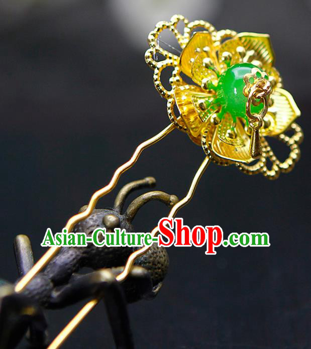 China Ancient Princess Golden Hairpins Chinese Traditional Hanfu Hair Accessories for Women