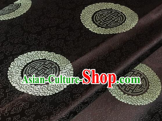 Asian Chinese Traditional Longevity Pattern Design Brown Brocade Fabric Silk Fabric Chinese Fabric Asian Material