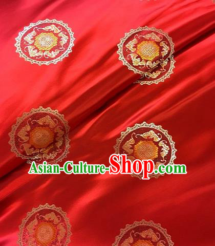 Asian Chinese Traditional Frangipani Pattern Design Red Brocade Fabric Silk Fabric Chinese Fabric Asian Material