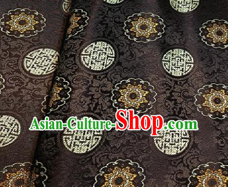 Asian Chinese Traditional Auspicious Pattern Design Brown Brocade Fabric Silk Fabric Chinese Fabric Asian Material
