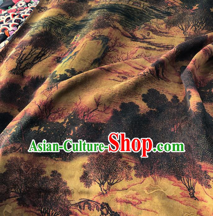 Chinese Traditional Pattern Design Satin Watered Gauze Brocade Fabric Asian Silk Fabric Material