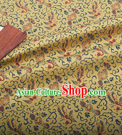 Chinese Traditional Hanfu Silk Fabric Classical Phoenix Pattern Design Golden Brocade Tang Suit Fabric Material