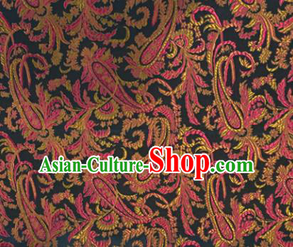 Chinese Traditional Hanfu Silk Fabric Classical Totem Pattern Design Black Brocade Tang Suit Fabric Material