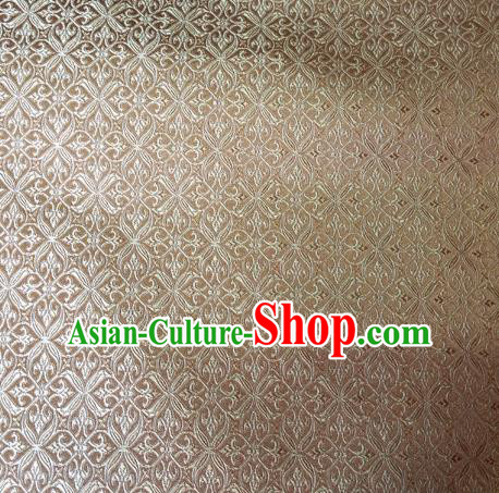 Chinese Classical Pozidriv Pattern Design Light Golden Brocade Asian Traditional Hanfu Silk Fabric Tang Suit Fabric Material