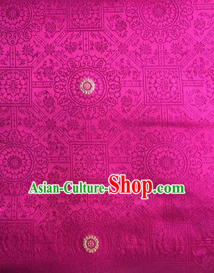 Chinese Classical Galsang Flower Pattern Design Rosy Brocade Asian Traditional Hanfu Silk Fabric Tang Suit Fabric Material