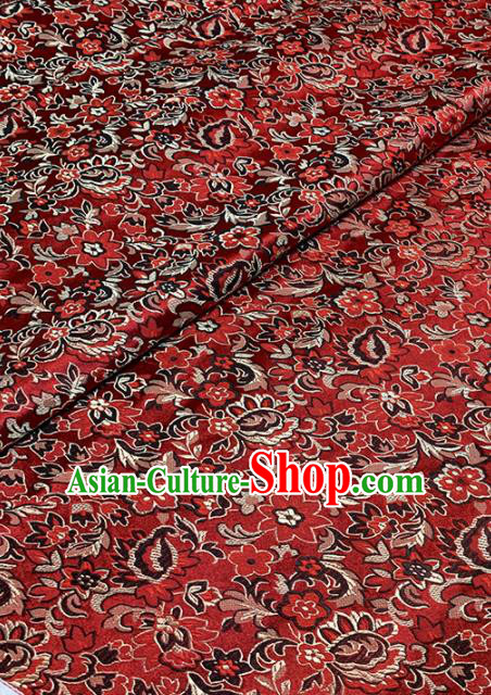 Chinese Classical Pattern Design Red Brocade Asian Traditional Hanfu Silk Fabric Tang Suit Fabric Material