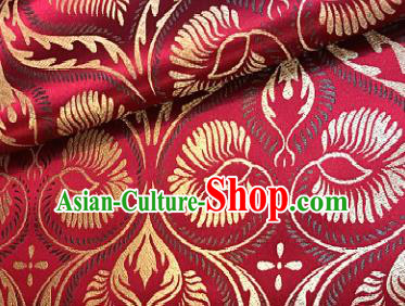 Traditional Chinese Red Brocade Classical Pattern Design Satin Drapery Asian Tang Suit Silk Fabric Material