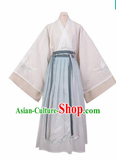 Traditional Chinese Jin Dynasty Embroidered Hanfu Dress Ancient Drama Imperial Consort Historical Costume for Women