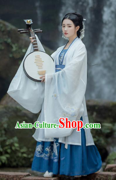 Traditional Chinese Tang Dynasty Imperial Consort Embroidered Hanfu Dress Ancient Drama Courtesan Historical Costume for Women