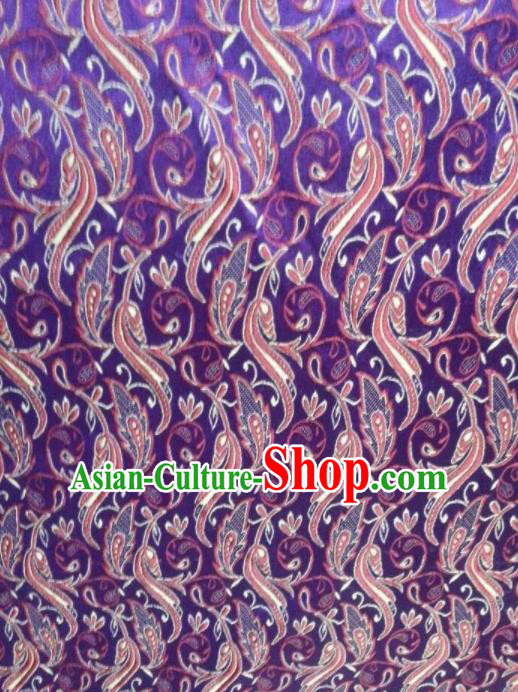 Chinese Classical Pattern Design Satin Fabric Tang Suit Purple Brocade Asian Traditional Drapery Silk Material