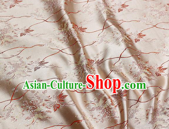Chinese Classical Pattern Design Champagne Satin Fabric Brocade Asian Traditional Drapery Silk Material