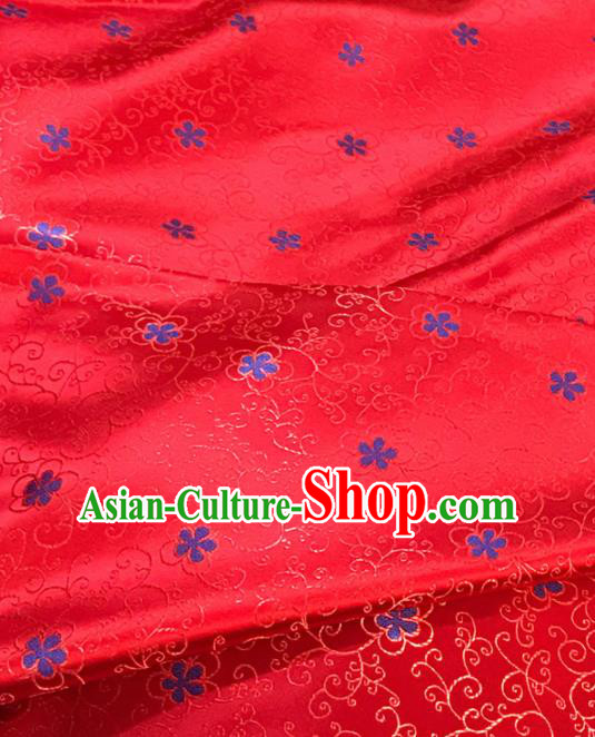 Chinese Classical Pattern Design Red Satin Fabric Brocade Asian Traditional Drapery Silk Material