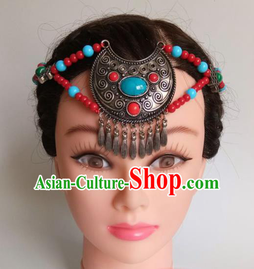 Chinese Traditional Mongol Nationality Female Hair Clasp Mongolian Ethnic Dance Headband Accessories for Women