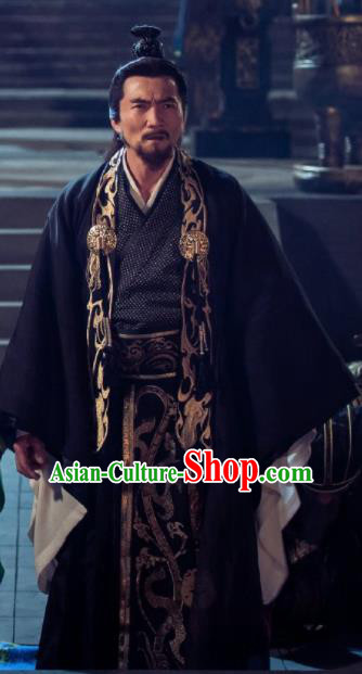 Chinese Ancient Shang Dynasty Drama The Legend of Deification Zhou King Costume for Men