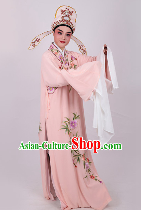 Chinese Traditional Beijing Opera Niche Embroidered Pink Robe Ancient Number One Scholar Costume for Men